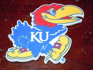 Vtg KANSAS JAYHAWKS Big 8 10 12 NCAA Thick RUBBER FRIDGE MAGNET Standings Board - Picture 1 of 1