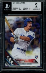 Topps Chrome Corey Seager RC #150 BGS 9 2016 como nuevo novato Los Angeles Dodgers - Imagen 1 de 2
