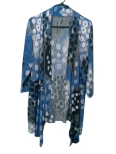 Women's Multicolor Drape Abstract Cardigan Size L/XL - Picture 1 of 9