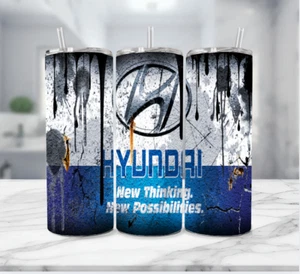 Hyundai Motors Edelstahlbecher Mehrfarbig mit Strohhalm - (20 flüssige Unzen) - Bild 1 von 3