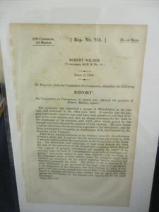 Government Report 1838 Robert Milnor Philadelphia Gauger Inspector 1821 to 1837 - Picture 1 of 1