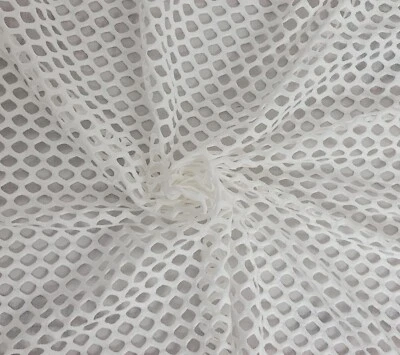 KOSHTEX Off White 100% Cotton Fishnet Knit Fabric by the Yard Big Holes 6/23