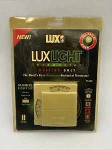 Lux Light TL600 Analog Heating Thermostat Lights at Night NOS - Picture 1 of 15