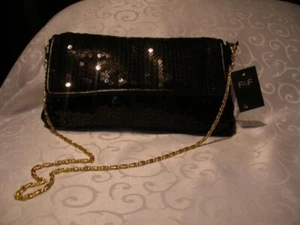 Encantadora Tendencia Clutch Fiesta Coctel Teatro Noche Bolso Lentejuelas Negro - Imagen 1 de 13