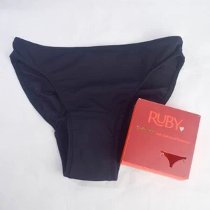 Ruby Love Damen M Bademode Auslaufsicher Schutz Schwarz Klassisch Bikinihose - Bild 1 von 10