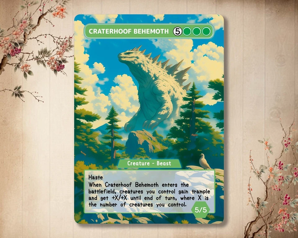 Craterhoof Behemoth - MTG Custom Card - Alter Magic: The Gathering Anim Full Art - Imagen 1 de 1