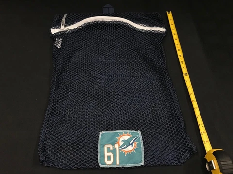 ALL NUMBERS MIAMI DOLPHINS GAME USED NAVY MESH LAUNDRY BAG PICK YOUR # LOOK Cover