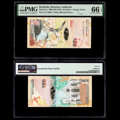 Bermuda 50 Dollars, 2009(ND 2012), pick#61A, PMG 66 EPQ - Image 1 of 3
