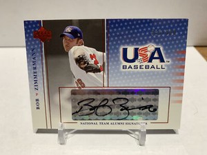 Bob Zimmermann 2005 USA Baseball National Team Alumni Signatures Black Ink /360