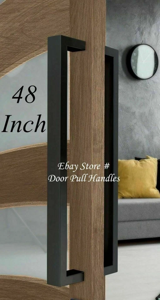 70 Inch Modern Square Matte Black Stainless Steel Entry Door Pull Handles Pulls