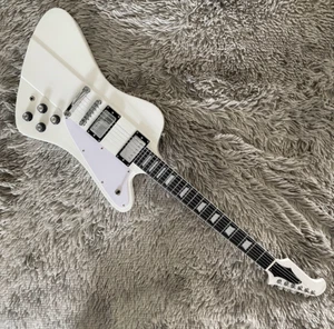 Custom Firebird Electric Guitar White H-H Pickups Bone Nut Chrome Hardware - Picture 1 of 6