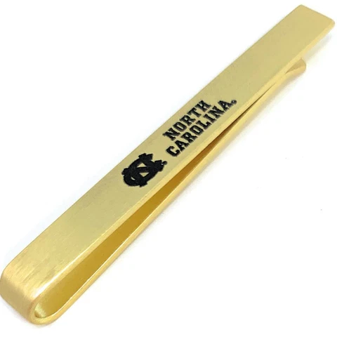North Carolina Tarheels UNC Tie Clip Gold Tie Bar Gift Set Cover
