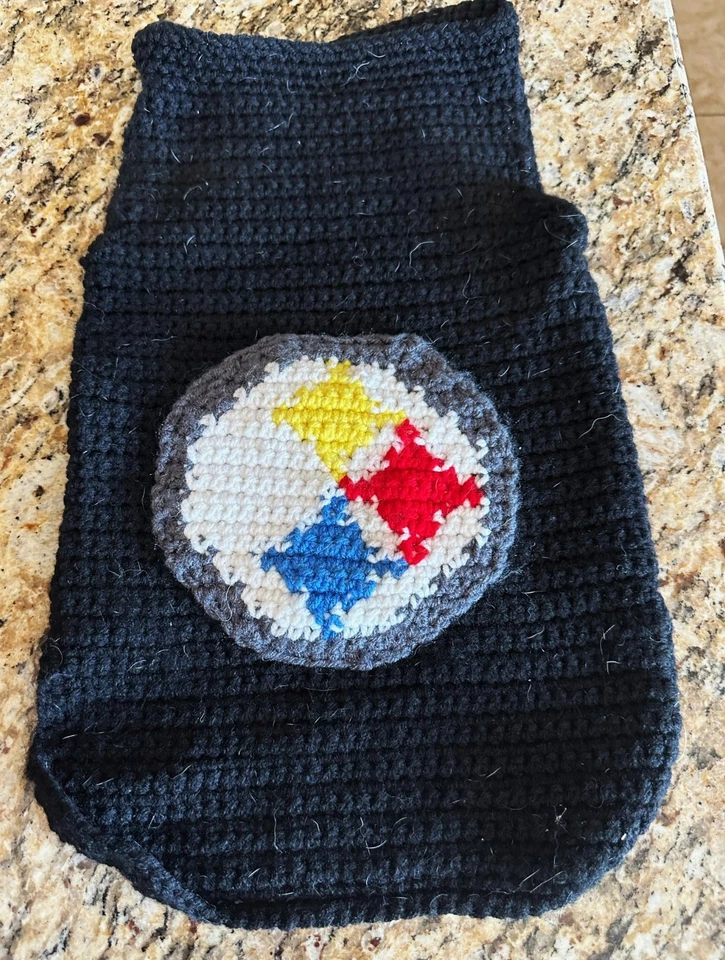 Suéter de ganchillo para perro de los Pittsburgh Steelers de fútbol americano de la NFL talla pequeña Foto 1 de 1