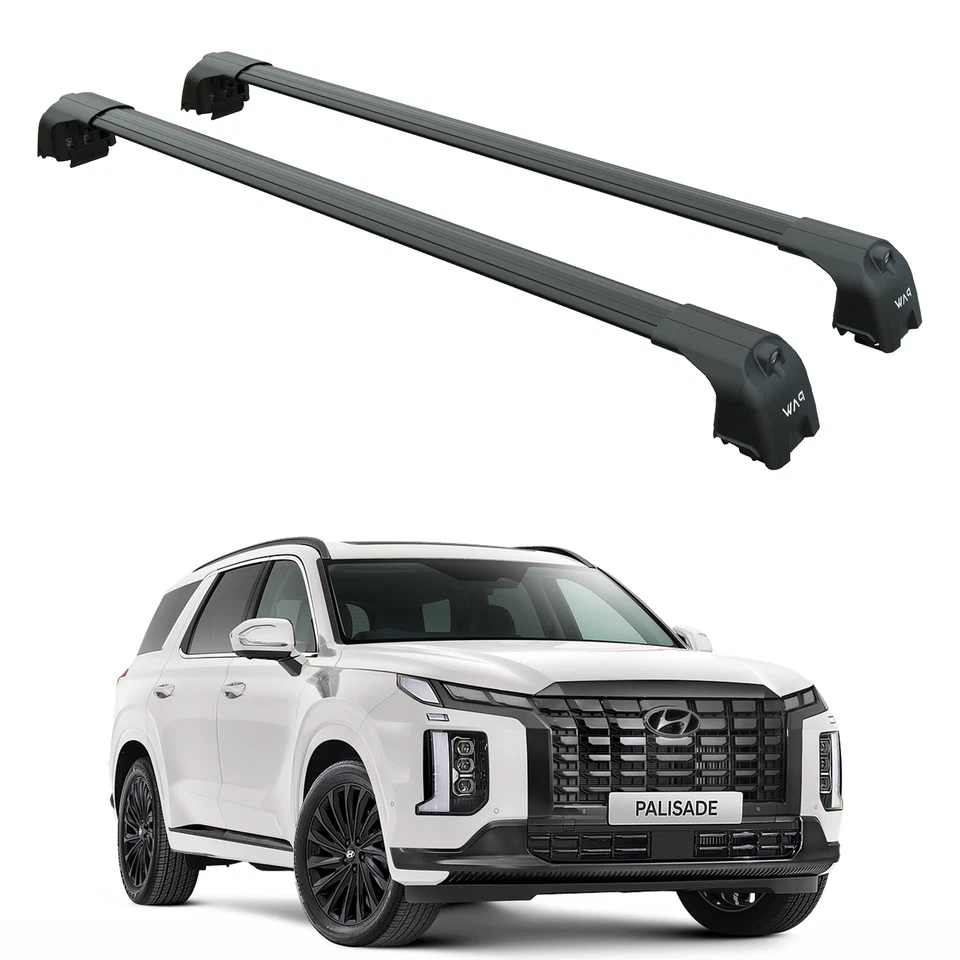 Barras transversales de techo de aluminio negro para Hyundai Palisade 2020-2025 Foto 1 de 4