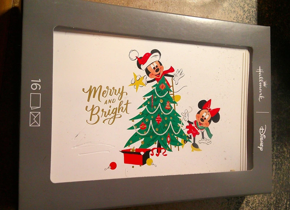 Disney Mickey Minnie Christmas Greeting 16 Card Box Merry Bright Hallmark