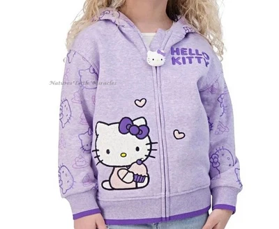 Hello Kitty Girls Hoodie Jacket Embroidered 4 5 4T Zipper Sweatshirt My Melody - Image 1 of 4