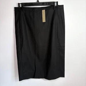NEU J Crew Damen Gr. 6 Bleistiftrock schwarz Reißverschluss hinten gefüttert Midi-Stil A2082 - Bild 1 von 9