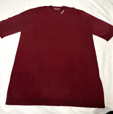 Camiseta Gucci Seda y Algodón con Gucci Intarsia Talla M Foto 1 de 4