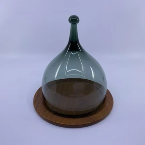 Benny Matzfeldt Hadeland Glasswerks Norway Smoke Green Cheese Dome /Osteklokke - Picture 1 of 6