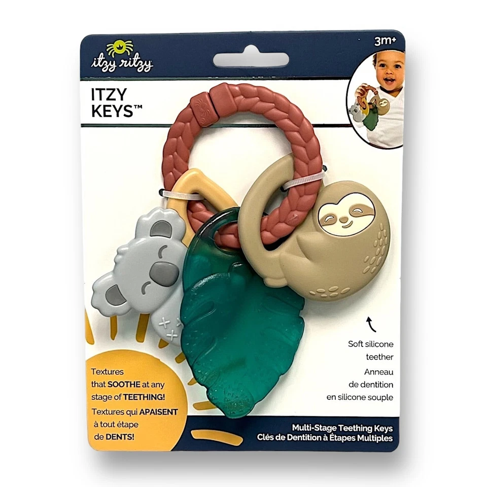 NEW! Itzy Ritzy Sloth and Koala BPA Free Silicone Teething Ring Keys - Image 1 of 1