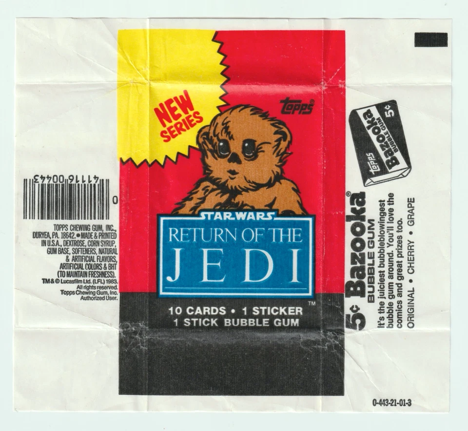 1983 Topps Star Wars Return of the Jedi Series 2 Wax Wrapper (Ewok) - Image 1 of 1