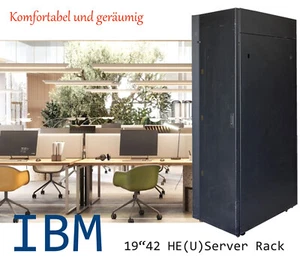 19 " 48cm 42HE IBM Armoire Serveur Portes Latéraux 110cm Profond Noir Très Beau - Photo 1/4