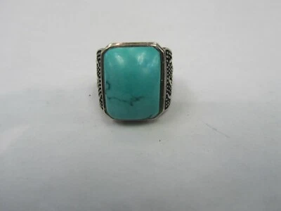 Anillo turquesa de plata de ley para hombre Foto 1 de 4