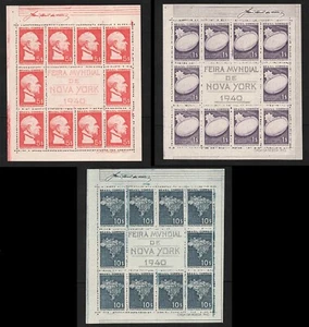 RHM:BR B-4/B-5/B6 millas:BR BL5/BL6/BL7 1940 Brasil FEIRA MUNDIAL DE NOVA IORQUE MONTADA SIN MONTAR O MONTADA - Imagen 1 de 7