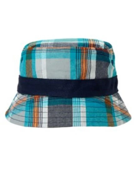 GYMBOREE SURF WAGON BLUE PLAID BUCKET HAT 6 12 24 2T 3T 4T 5T NWT - Image 1 of 1
