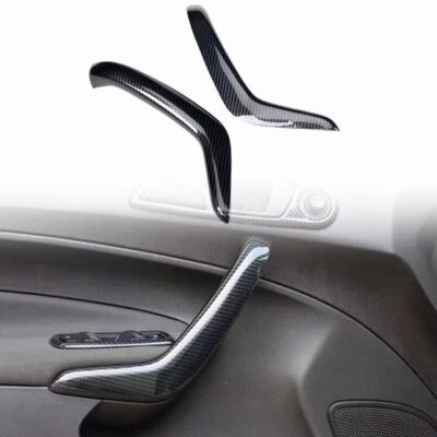 Reposabrazos de fibra de carbono ABS para puerta delantera cubierta a rayas moldura para Ford Fiesta WT 2008-16 Foto 1 de 4