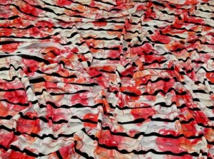 Minerva RaRa Ruffle Textured Stretch Knit Fabric Pink - per metre - Picture 1 of 7
