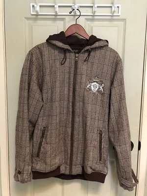 Chaqueta con capucha a cuadros marrón Sean John - para mujer talla L Foto 1 de 4