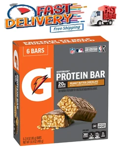 Gatorade Peanut Butter Chocolate Whey Protein Bars, 20g Protein, 6 Pack - Picture 1 of 10