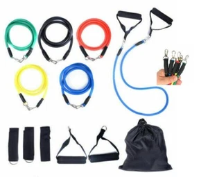 1 Set 11 PCS Resistance Exercise Band Set for Aerobic &Anaerobic Exercise 42" L - Picture 1 of 9