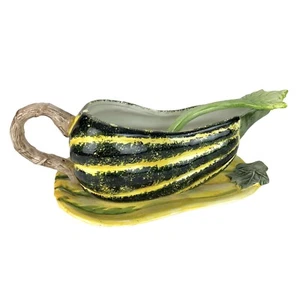 Centrum Autumn Harvest Gravy Boat Serving Bowl Sauce Zucchini Ladle Under Plate - Picture 1 of 11