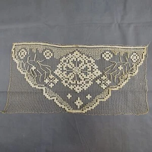 Beautiful Vintage Handmade Filet Doily 76cm/37cm(30''x14.5'') P2182 - Picture 1 of 12