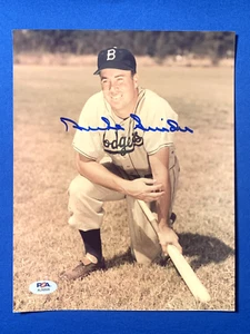 DUKE SNIDER HOF BKLN DODGERS COLOR 8x10 SIGNED PHOTO TOP HRS IN ML IN 1950's PSA - Picture 1 of 3