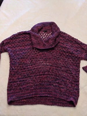 Suéter Rafaella Púrpura Rosa Capucha Cuello Mujer Talla Pequeña Manga 3/4 Tejido Abierto Foto 1 de 4