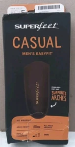 Superfeet Casual Easyfit Insoles Men’s Size F 11.5 - 13 All Arch Support Thin - Picture 1 of 1