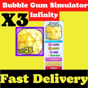 Bubble Gum Simulator Infinity |BGSI | X3 Mythic Diamond Hexarium | CONSEGNA VELOCE - Foto 1 di 1