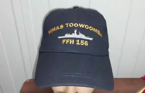 HMAS TOOWOOMBA RAN BALL CAP BLUE - ROYAL AUSTRALIAN NAVY NEW BADGE ON SIDE - Picture 1 of 5