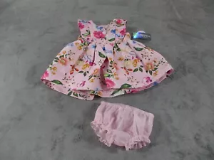 NANNETTE Baby Girl Dress 6/9 Months Pink Floral Sleeveless Spring Easter NWT - Picture 1 of 16