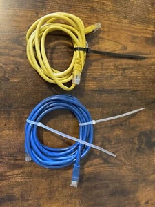 Two CAT6 Ethernet Patch Cable LAN Network Internet Modem Router - Photo 1/2