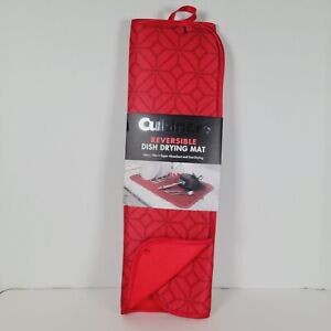 Cuisinart Reversible Red Dish Drying Mat 16" x 18" Fast Drying Microfiber