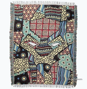 Marvel Black Panther Metallic Wakanda Patchwork Woven Tapestry Throw Blanket NWT - Picture 1 of 2