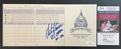 Retief Goosen SIGNED Golf Scorecard w/ "US Open 07 - 04" Inscription JSA COA - Image 1 of 4
