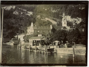 ALTES FOTO - VINTAGE SNAPSHOT - VITZNAU RIGIBAHN SCHWEIZER HOTEL 1906 - Bild 1 von 1