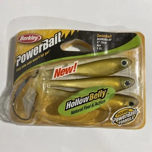 BERKLEY POWERBAIT Hollow Belly Swimbait Kit Rig Paddle Tail 5" 3ct - AYU - Picture 1 of 2