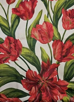 Braemore Floral on Damask Fabric Pink Burgundy Iris Cream Background Damask - Image 1 of 2