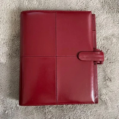FILOFAX A5 Planer Organizer Kirschrot Leder Handnaht Gebraucht Sehr guter... - Bild 1 von 4